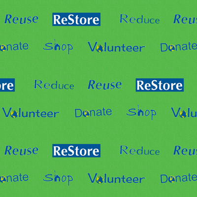 Design for banner or table cloth for Habitat for Humanity ReStore.